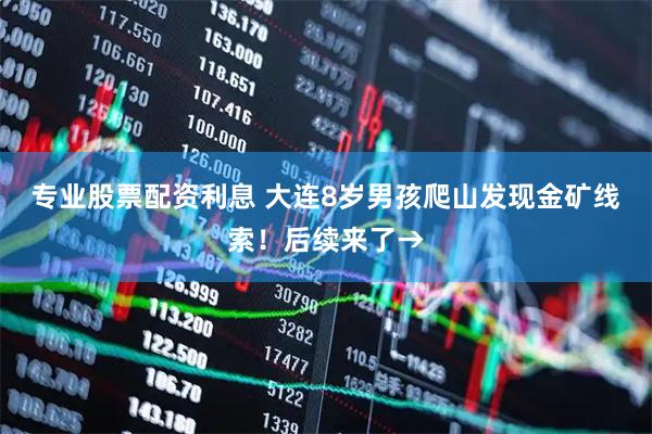 专业股票配资利息 大连8岁男孩爬山发现金矿线索！后续来了→